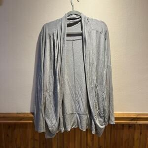 Prana Foundation Munra Wrap Cardigan Sz 3X Gray Loungewear Cozy Casual